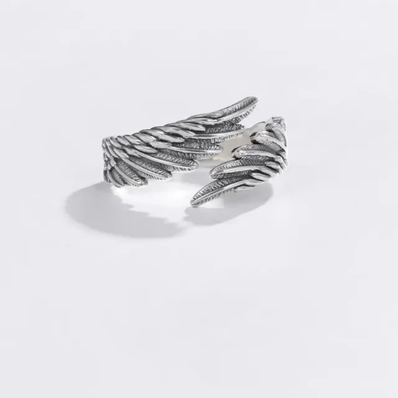 NEW Carved Angel Wing Wrap Ring | 925 Sterling Silver - Picture 5 of 10